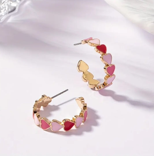 Hoop Heart Earrings